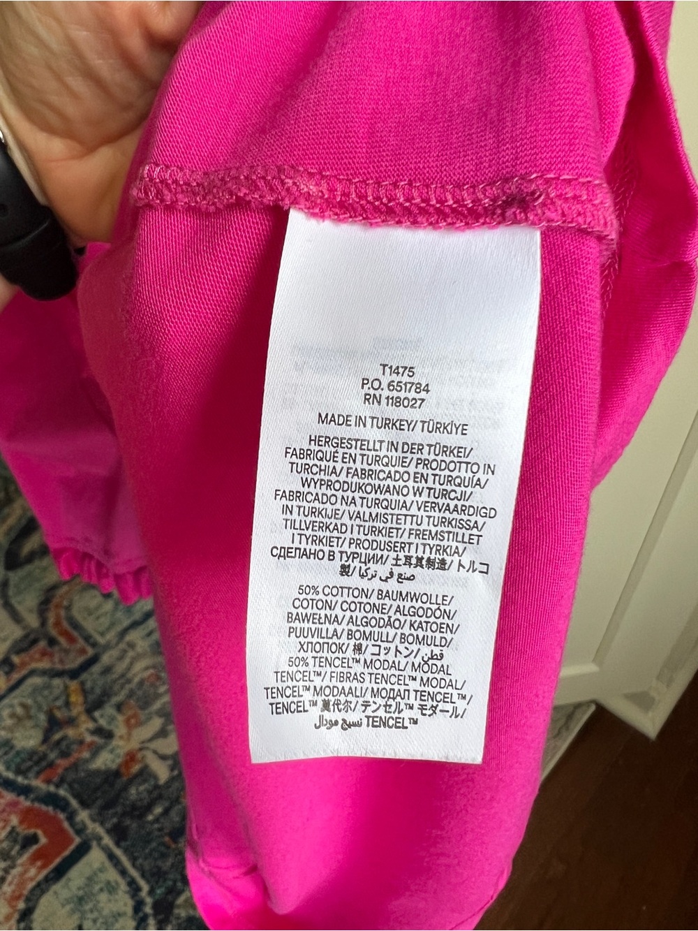 Boden Hot Pink Ruffle Supersoft Frill Cotton-Modal Blend Top women’s 12 - Picture 7 of 7